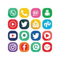 Social Media Icon Set Collection for websites and mobile applications. vector