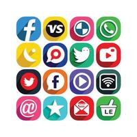 Social Media Icon Set Collection for websites and mobile applications. vector
