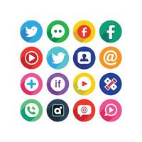 Social Media Icon Set Collection for websites and mobile applications. vector