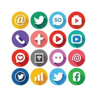 Social Media Icon Set Collection for websites and mobile applications. vector