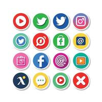 Social Media Icon Set Collection for websites and mobile applications. vector