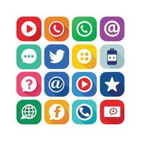 Social Media Icon Set Collection for websites and mobile applications. vector