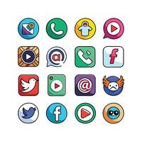 Social Media Icon Set Collection for websites and mobile applications. vector