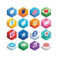 Social Media Icon Set Collection for websites and mobile applications. vector