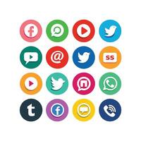 Social Media Icon Set Collection for websites and mobile applications. vector