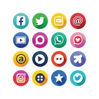 Social Media Icon Set Collection for websites and mobile applications. vector
