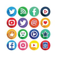 Social Media Icon Set Collection for websites and mobile applications. vector