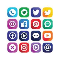 Social Media Icon Set Collection for websites and mobile applications. vector