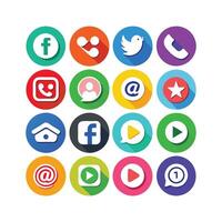 Social Media Icon Set Collection for websites and mobile applications. vector