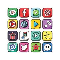 Social Media Icon Set Collection for websites and mobile applications. vector