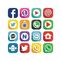 Social Media Icon Set Collection for websites and mobile applications. vector