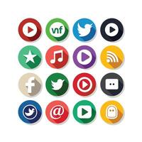Social Media Icon Set Collection for websites and mobile applications. vector