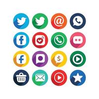 Social Media Icon Set Collection for websites and mobile applications. vector