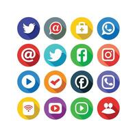 Social Media Icon Set Collection for websites and mobile applications. vector