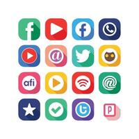 Social Media Icon Set Collection for websites and mobile applications. vector