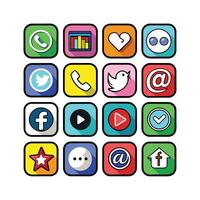 Social Media Icon Set Collection for websites and mobile applications. vector