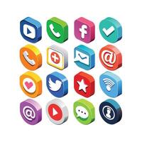 Social Media Icon Set Collection for websites and mobile applications. vector