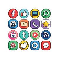 Social Media Icon Set Collection for websites and mobile applications. vector
