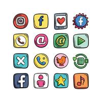 Social Media Icon Set Collection for websites and mobile applications. vector