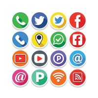 Social Media Icon Set Collection for websites and mobile applications. vector