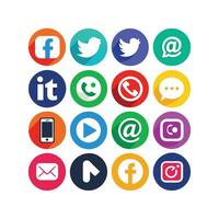 Social Media Icon Set Collection for websites and mobile applications. vector