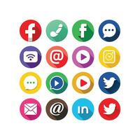 Social Media Icon Set Collection for websites and mobile applications. vector