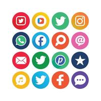 Social Media Icon Set Collection for websites and mobile applications. vector