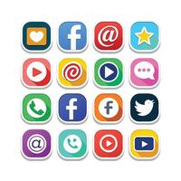 Social Media Icon Set Collection for websites and mobile applications. vector