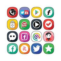 Social Media Icon Set Collection for websites and mobile applications. vector