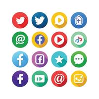 Social Media Icon Set Collection for websites and mobile applications. vector