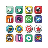 Social Media Icon Set Collection for websites and mobile applications. vector