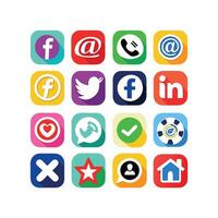Social Media Icon Set Collection for websites and mobile applications. vector
