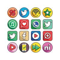 Social Media Icon Set Collection for websites and mobile applications. vector
