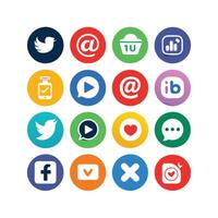 Social Media Icon Set Collection for websites and mobile applications. vector