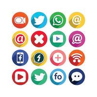 Social Media Icon Set Collection for websites and mobile applications. vector