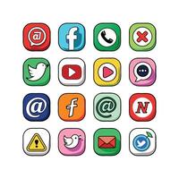 Social Media Icon Set Collection for websites and mobile applications. vector