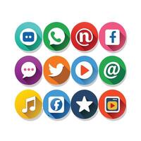 Social Media Icon Set Collection for websites and mobile applications. vector