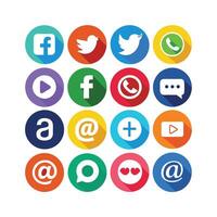 Social Media Icon Set Collection for websites and mobile applications. vector