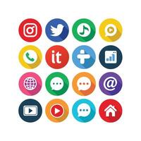 Social Media Icon Set Collection for websites and mobile applications. vector