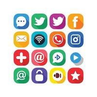 Social Media Icon Set Collection for websites and mobile applications. vector