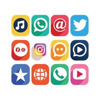 Social Media Icon Set Collection for websites and mobile applications. vector