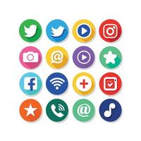 Social Media Icon Set Collection for websites and mobile applications. vector