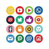 Social Media Icon Set Collection for websites and mobile applications. vector