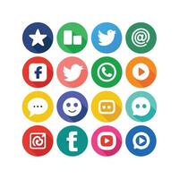Social Media Icon Set Collection for websites and mobile applications. vector