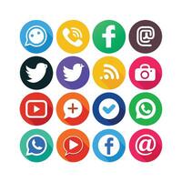 Social Media Icon Set Collection for websites and mobile applications. vector