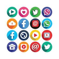 Social Media Icon Set Collection for websites and mobile applications. vector