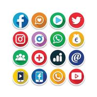 Social Media Icon Set Collection for websites and mobile applications. vector
