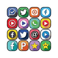 Social Media Icon Set Collection for websites and mobile applications. vector