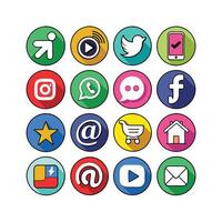 Social Media Icon Set Collection for websites and mobile applications. vector
