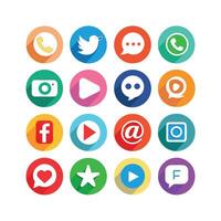 Social Media Icon Set Collection for websites and mobile applications. vector